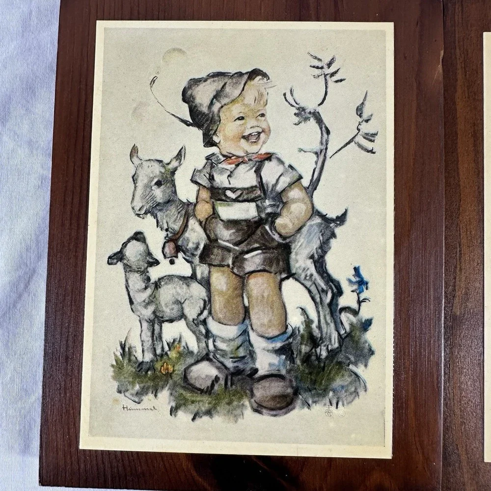Vintage Set of 2 Hummel Wood Wall Plaques 5